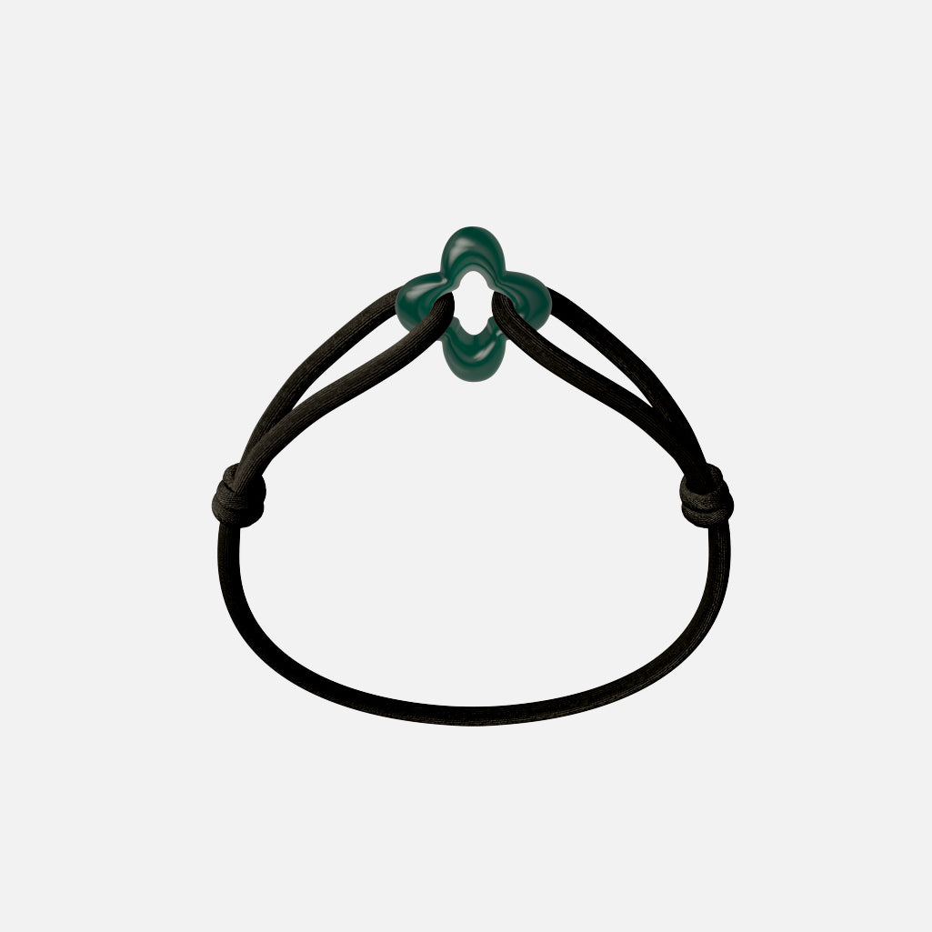 Green Clover Bracelets Wecord London Unisex Gemstone Cord